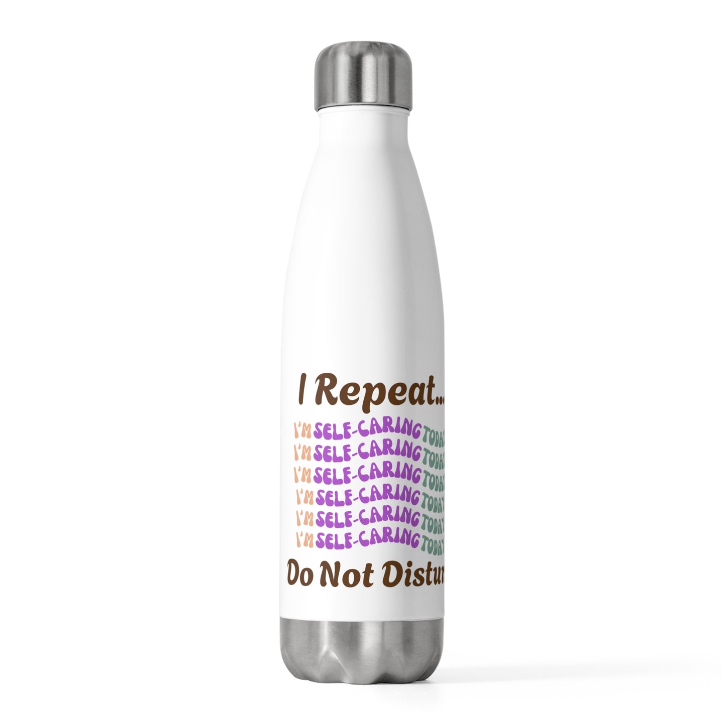 Self-Care 20oz Insulated Water Bottle - Do Not Disturb Design